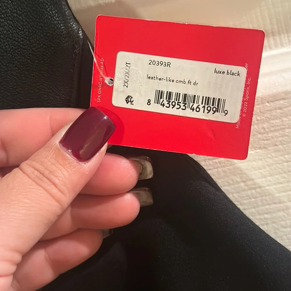 Plus Size SPANX Leather Like Combo Sheath Stretch Bodycon Dress NWT. Size 2X.‎ - Picture 5 of 6